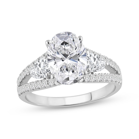 Now + Forever Oval-Cut Lab-Grown Diamond Engagement Ring 3 ct tw 14K White Gold