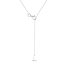 Thumbnail Image 4 of Toi et Moi Lab-Grown Diamond Emerald-Cut & Pear-Shaped Necklace 1 ct tw 14K White Gold 18"
