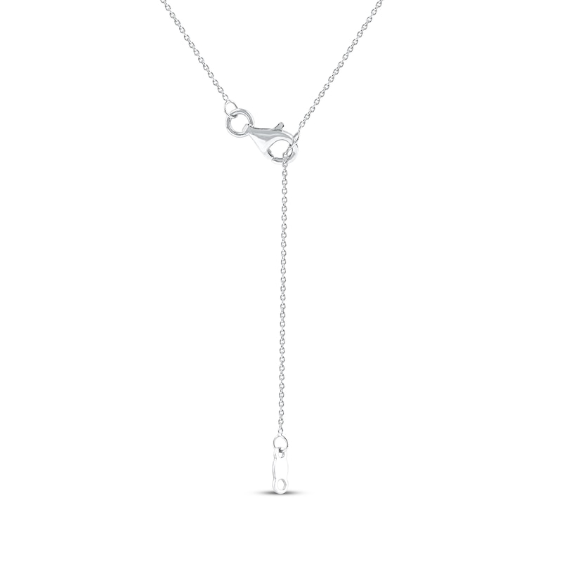 Main Image 4 of Toi et Moi Lab-Grown Diamond Emerald-Cut & Pear-Shaped Necklace 1 ct tw 14K White Gold 18"