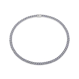 STUDIO BY KAY Blue Lab-Created Sapphire Curb Link Necklace Sterling Silver 18"