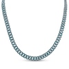 Thumbnail Image 1 of Men's Blue Diamond Curb Chain Necklace 9 ct tw Sterling Silver 22"