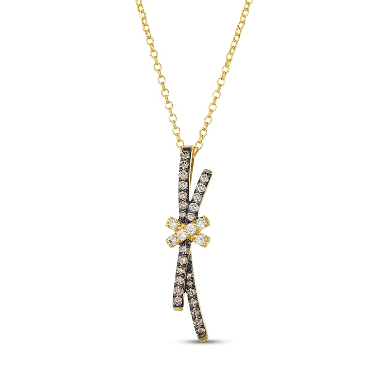 Main Image 1 of Le Vian Kiss Collection Diamond "X" Drop Necklace 1/2 ct tw 14K Honey Gold 19"
