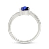 Thumbnail Image 3 of Pear-Shaped Blue Lab-Created Sapphire & White Lab-Created Sapphire Bypass Ring Sterling Silver