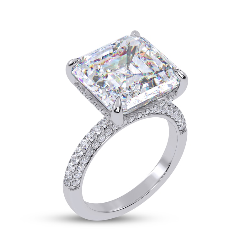 Main Image 2 of Now + Forever Lab-Grown Diamonds Square-Emerald-Cut Hidden Halo Engagement Ring 10-1/2 ct tw 14K White Gold