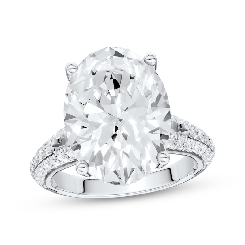 Main Image 1 of Now + Forever Lab-Grown Diamonds Oval-Cut Hidden Halo Engagement Ring 6-3/4 ct tw 14K White Gold