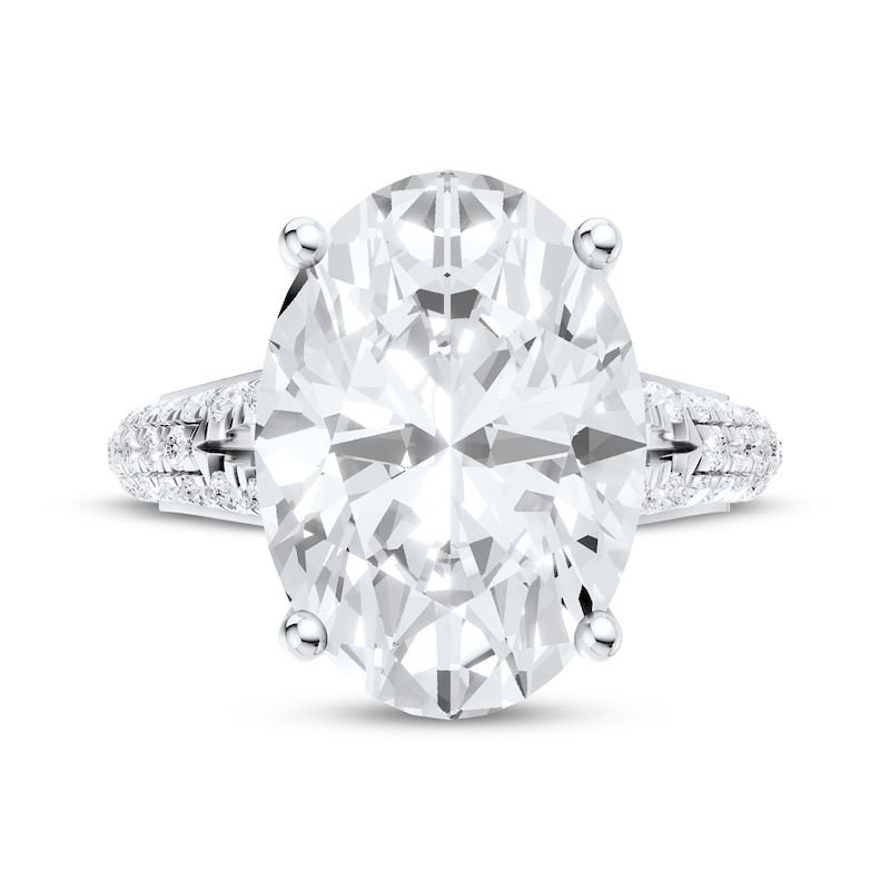 Main Image 4 of Now + Forever Lab-Grown Diamonds Oval-Cut Hidden Halo Engagement Ring 6-3/4 ct tw 14K White Gold