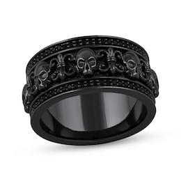 Ink & Ice Black Diamond Skull Ring 1/4 ct tw Black Rhodium-Plated Sterling Silver