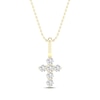 Thumbnail Image 1 of STUDIO BY KAY Lab-Grown Diamond Cross Necklace 1/10 ct tw 24K Yellow Gold Vermeil Sterling Silver