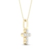 Thumbnail Image 2 of STUDIO BY KAY Lab-Grown Diamond Cross Necklace 1/10 ct tw 24K Yellow Gold Vermeil Sterling Silver