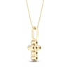 Thumbnail Image 3 of STUDIO BY KAY Lab-Grown Diamond Cross Necklace 1/10 ct tw 24K Yellow Gold Vermeil Sterling Silver