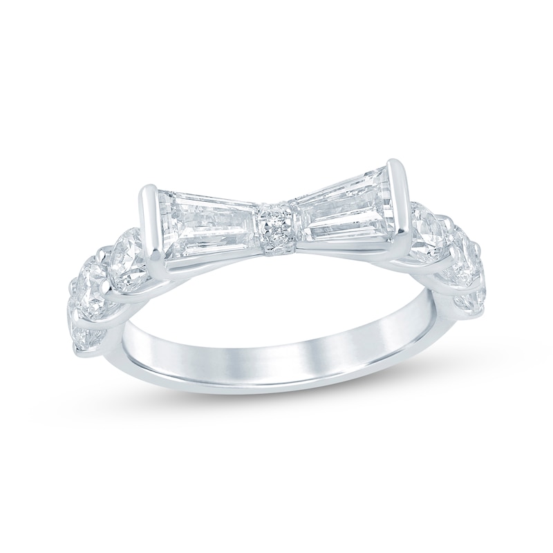 Main Image 1 of KAY Bow Collection Baguette & Round-Cut Lab-Grown Diamond Anniversary Ring 2 ct tw 14K White Gold