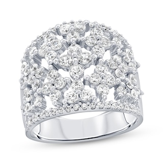Diamond Clover Fashion Ring 2 ct tw 14K White Gold