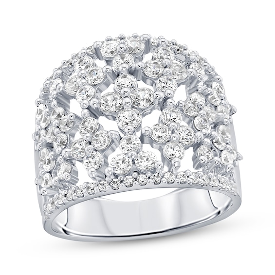 Diamond Clover Fashion Ring 2 ct tw 14K White Gold