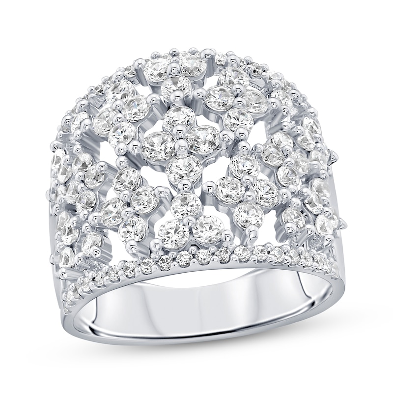 Main Image 1 of Diamond Clover Fashion Ring 2 ct tw 14K White Gold