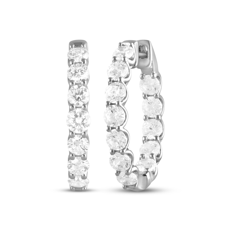 Main Image 1 of KAY Lab-Grown Diamonds Inside-Out Hoop Earrings 5 ct tw 10K White Gold