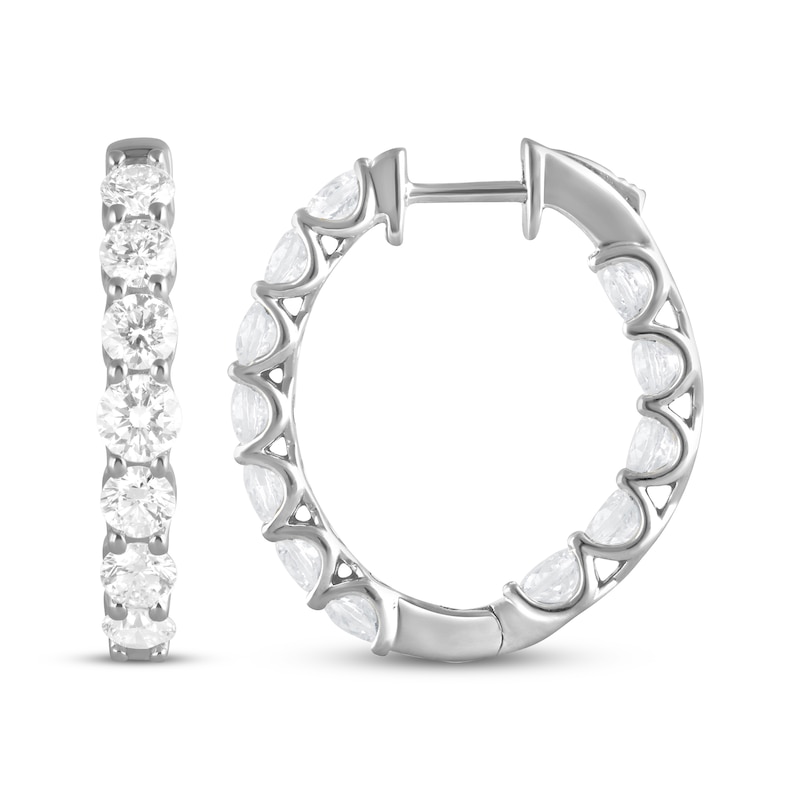 Main Image 3 of KAY Lab-Grown Diamonds Inside-Out Hoop Earrings 5 ct tw 10K White Gold