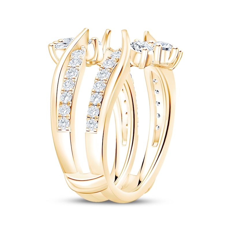 Main Image 2 of Now + Forever Lab-Grown Diamonds Marquise & Round-Cut Enhancer Ring 1-1/2 ct tw 14K Yellow Gold