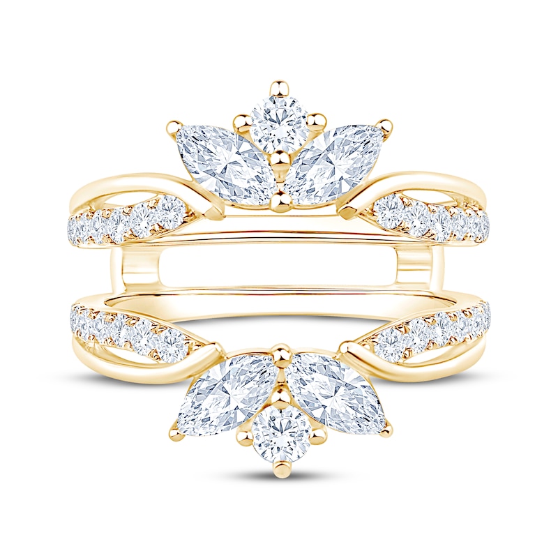 Main Image 3 of Now + Forever Lab-Grown Diamonds Marquise & Round-Cut Enhancer Ring 1-1/2 ct tw 14K Yellow Gold