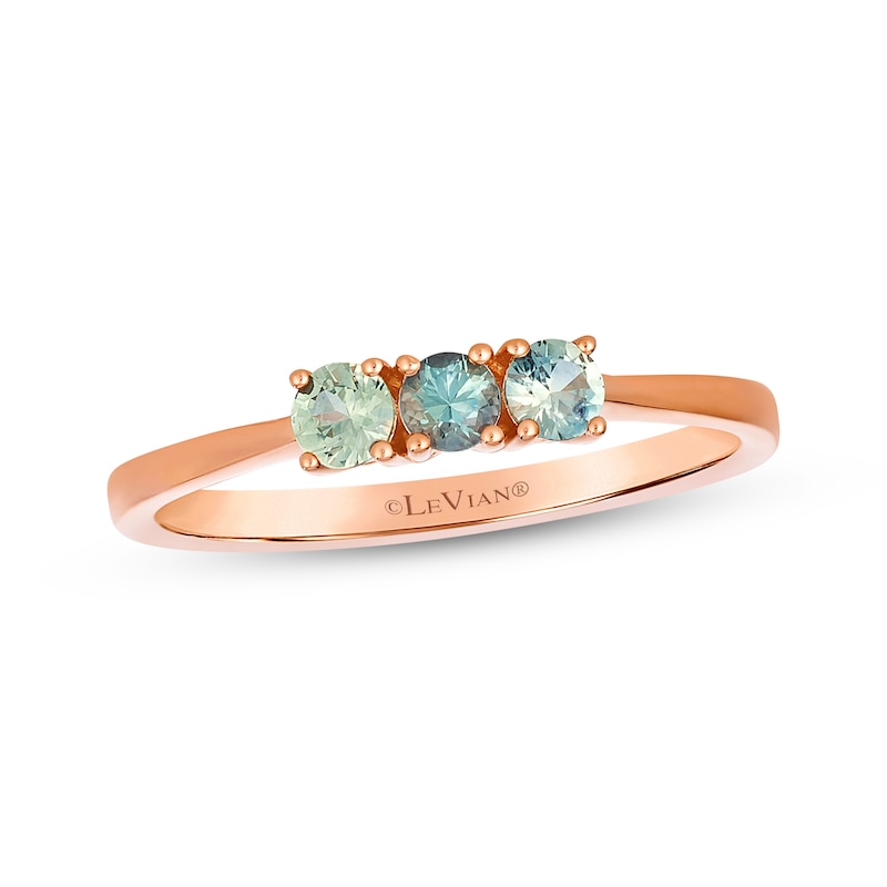 Main Image 1 of Le Vian Montana Sapphire Ombré Three-Stone Ring 14K Strawberry Gold
