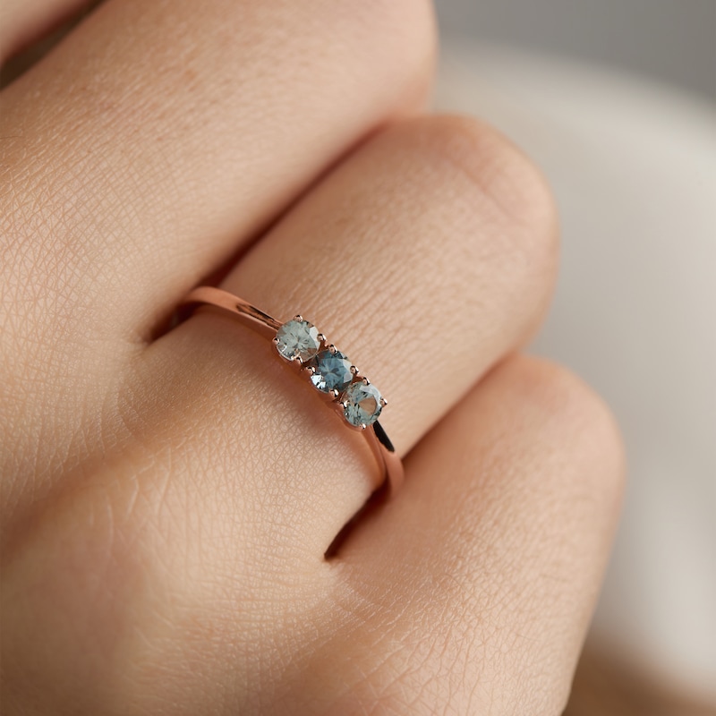 Main Image 2 of Le Vian Montana Sapphire Ombré Three-Stone Ring 14K Strawberry Gold