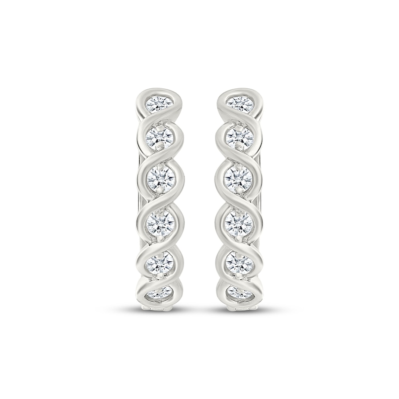 Main Image 2 of KAY Lab-Grown Diamonds Twist Hoop Earrings 1/2 ct tw 10K White Gold