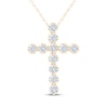 Thumbnail Image 1 of Kay Signature Collection Lab-Grown Diamond Cross Necklace 2 ct tw 10K Yellow Gold 18"