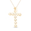 Thumbnail Image 4 of Kay Signature Collection Lab-Grown Diamond Cross Necklace 2 ct tw 10K Yellow Gold 18"