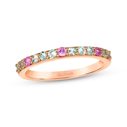 Le Vian Pink Sapphire & Green Beryl Ring 14K Strawberry Gold