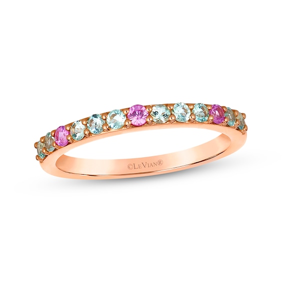 Le Vian Pink Sapphire & Green Beryl Ring 14K Strawberry Gold