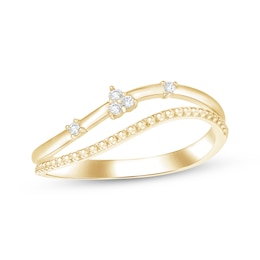 KAY Lab-Grown Diamonds Two-Row Wave Ring 1/20 ct tw 10K Yellow Gold