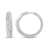 Thumbnail Image 3 of KAY Lab-Grown Diamonds Diagonal Two-Row Hoop Earrings 1/2 ct tw 10K White Gold