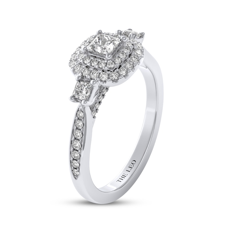 Main Image 2 of THE LEO Diamond Princess-Cut Double Halo Engagement Ring 3/4 ct tw 14K White Gold