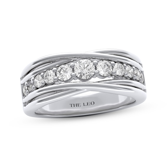 THE LEO Diamond Crisscross Anniversary Ring 3/4 ct tw 14K White Gold