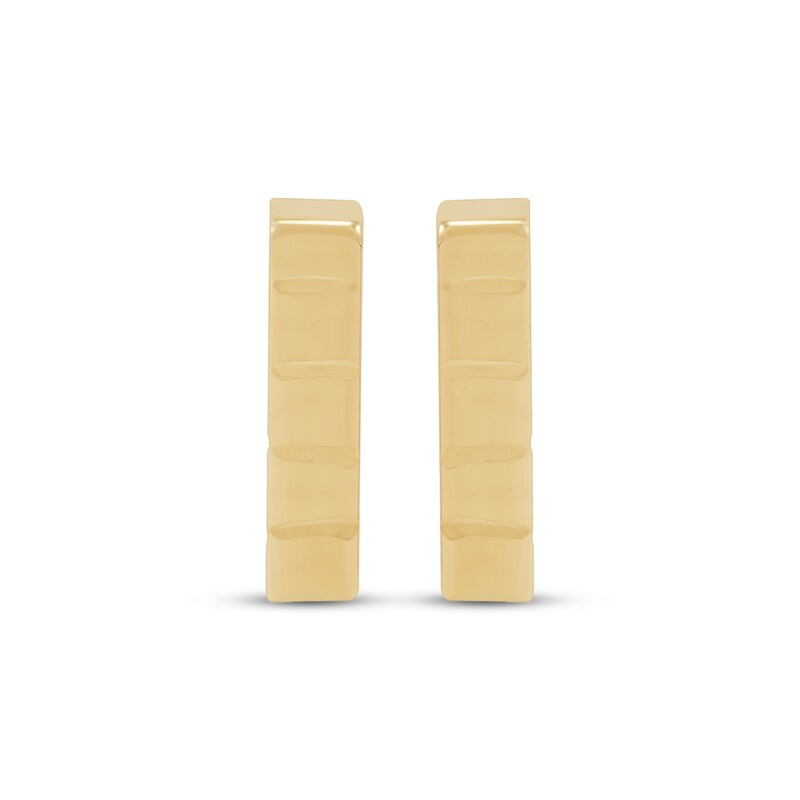 Main Image 2 of Scored Vertical Bar Stud Earrings 14K Yellow Gold