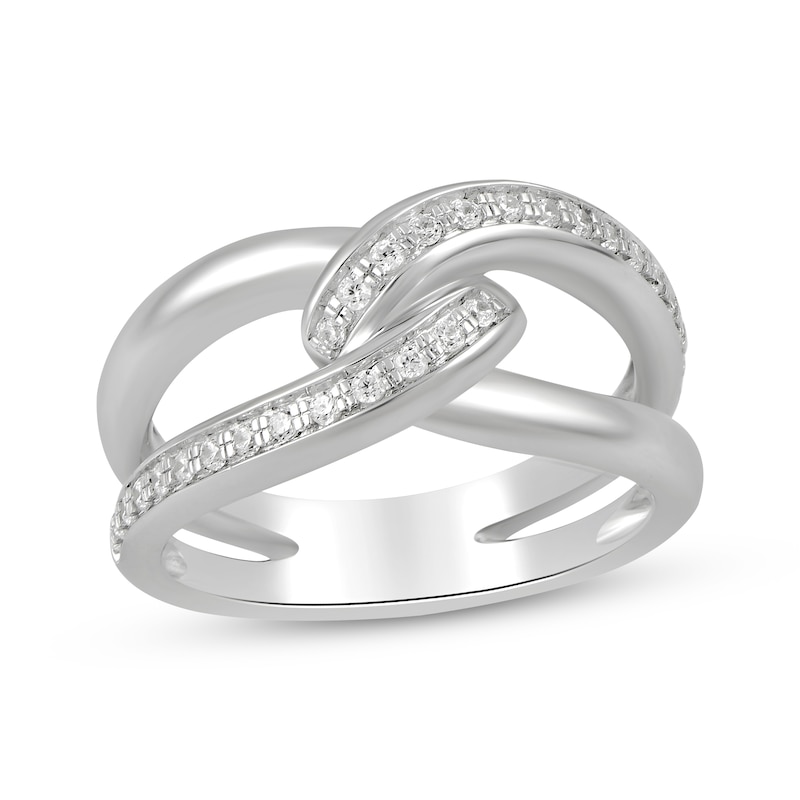 Main Image 1 of Diamond Knot Ring 1/4 ct tw 10K White Gold