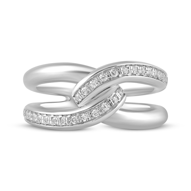 Main Image 4 of Diamond Knot Ring 1/4 ct tw 10K White Gold