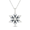 Thumbnail Image 1 of Black & White Diamond Snowflake Necklace 1/10 ct tw Sterling Silver 18"