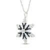Thumbnail Image 2 of Black & White Diamond Snowflake Necklace 1/10 ct tw Sterling Silver 18"