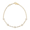 Thumbnail Image 1 of STUDIO BY KAY Bezel-Set Lab-Grown Diamond Station Bracelet 1/4 ct tw 24K Yellow Gold Vermeil Sterling Silver 7"