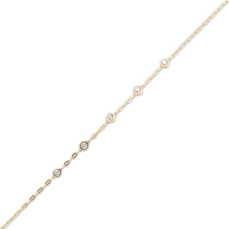 Main Image 2 of STUDIO BY KAY Bezel-Set Lab-Grown Diamond Station Bracelet 1/4 ct tw 24K Yellow Gold Vermeil Sterling Silver 7"