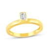 Thumbnail Image 1 of STUDIO BY KAY Bezel-Set Emerald-Cut Lab-Grown Diamond Ring 1/4 ct tw 24K Yellow Gold Vermeil Sterling Silver (F/SI2)