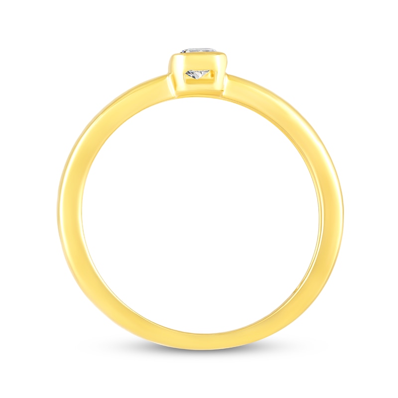 Main Image 3 of STUDIO BY KAY Bezel-Set Emerald-Cut Lab-Grown Diamond Ring 1/4 ct tw 24K Yellow Gold Vermeil Sterling Silver (F/SI2)