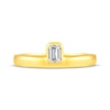 Thumbnail Image 4 of STUDIO BY KAY Bezel-Set Emerald-Cut Lab-Grown Diamond Ring 1/4 ct tw 24K Yellow Gold Vermeil Sterling Silver (F/SI2)