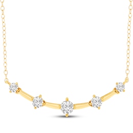 Milestones Diamond Station Necklace 1-1/2 ct tw 10K Yellow Gold