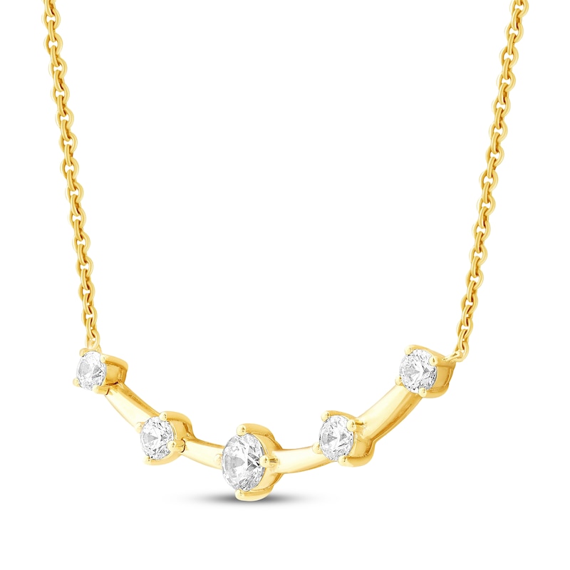 Main Image 2 of Milestones Diamond Station Necklace 1-1/2 ct tw 10K Yellow Gold