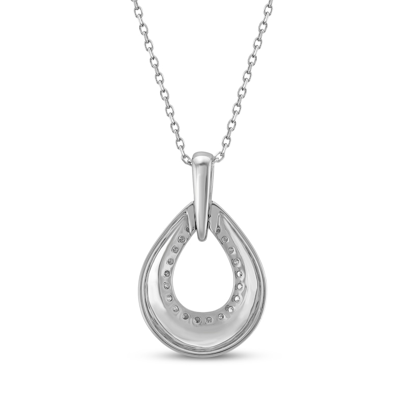 Main Image 3 of Diamond Teardrop Necklace 1/4 ct tw Sterling Silver 18"