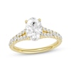 Thumbnail Image 1 of Now + Forever Lab-Grown Diamonds Oval-Cut Split Shank Engagement Ring 1-1/3 ct tw 14K Yellow Gold