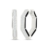 Thumbnail Image 1 of KAY Lab-Grown Diamonds Black Enamel Hexagon Hoop Earrings 1/4 ct tw Sterling Silver