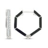 Thumbnail Image 3 of KAY Lab-Grown Diamonds Black Enamel Hexagon Hoop Earrings 1/4 ct tw Sterling Silver