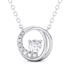 Thumbnail Image 1 of THE LEO Diamond Circle Necklace 1/4 ct tw 14K White Gold 19"